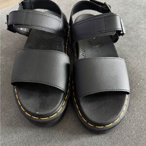 Dr. Martens Platform Sandals with Yellow Stitching
